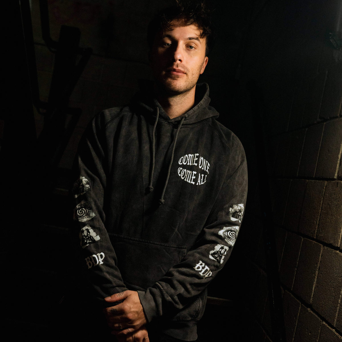 Vintage Black Mineral Wash Hoodie