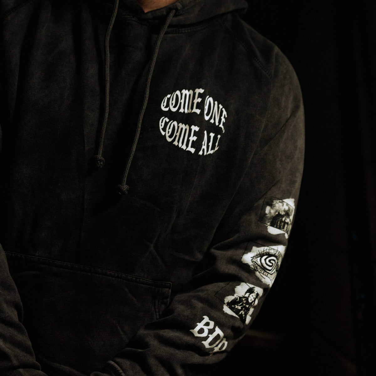 Vintage Black Mineral Wash Hoodie